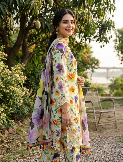 Bareeze Chicken Kari 3 Piece Unstitched Lawn Suit for Women