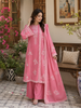 QALAMQAR Embroidered Lawn Suit 3 Piece Unstitched for Women – Pink